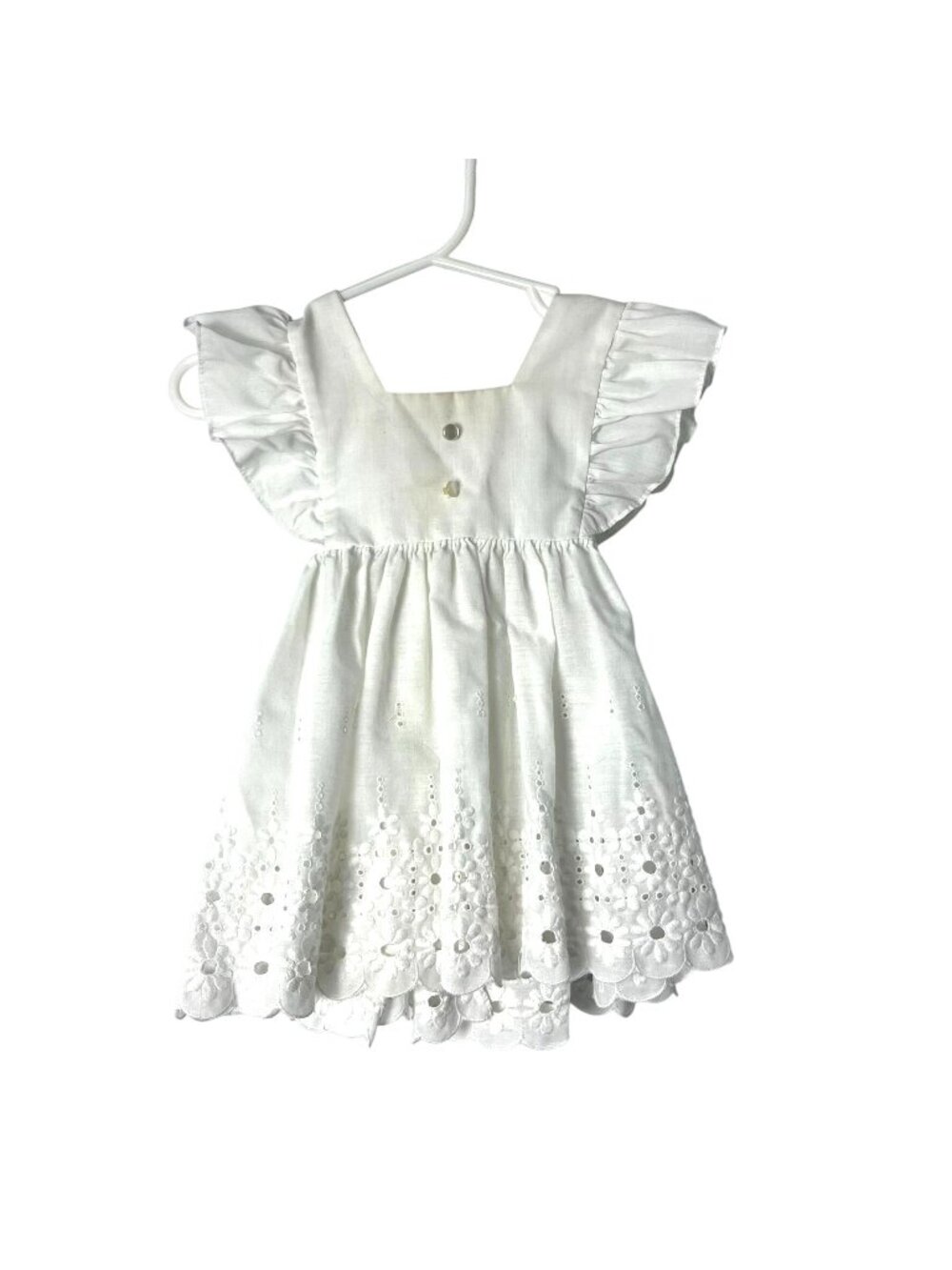 Vintage C.I. Castro & Co Toddler Eyelet Top White Tie Back Blouse 18M? Used Heir